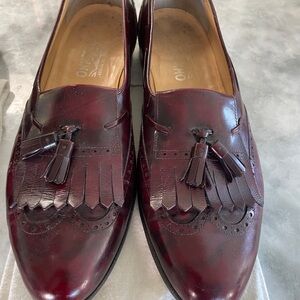 Salvatore Ferragamo Dark Red Leather Loafers
